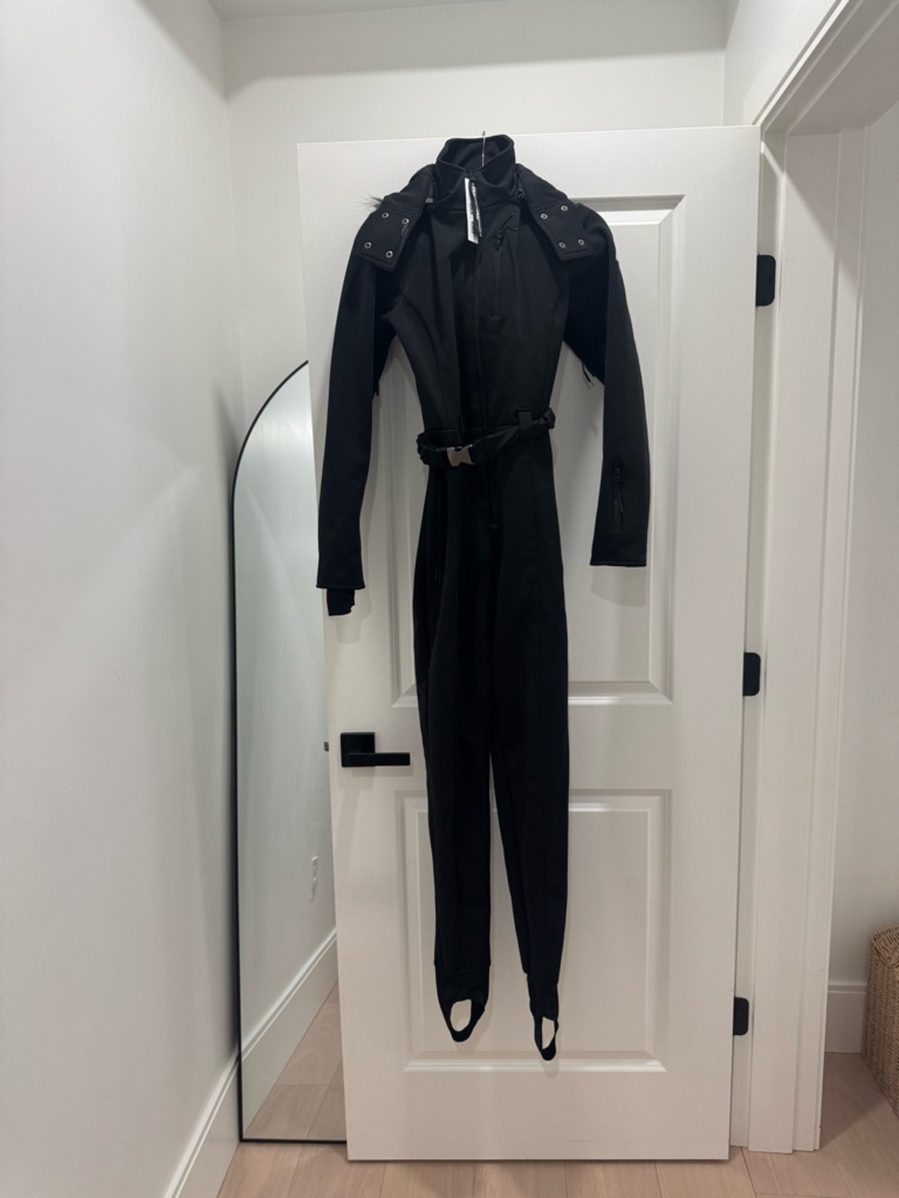 ASOS Black Long-Sleeve ski Jumpsuit with Belt